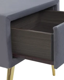 Natbord med 1 skuffe FLAYAT Velour Grå