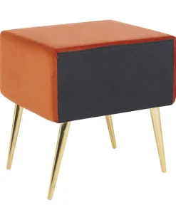 Natbord med 1 skuffe FLAYAT Velour Orange