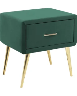 Natbord med 1 skuffe FLAYAT Velour Smaragdgrøn