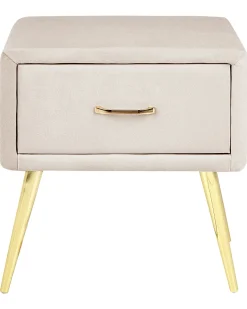 Natbord med 1 skuffe FLAYAT Velour Lys Beige