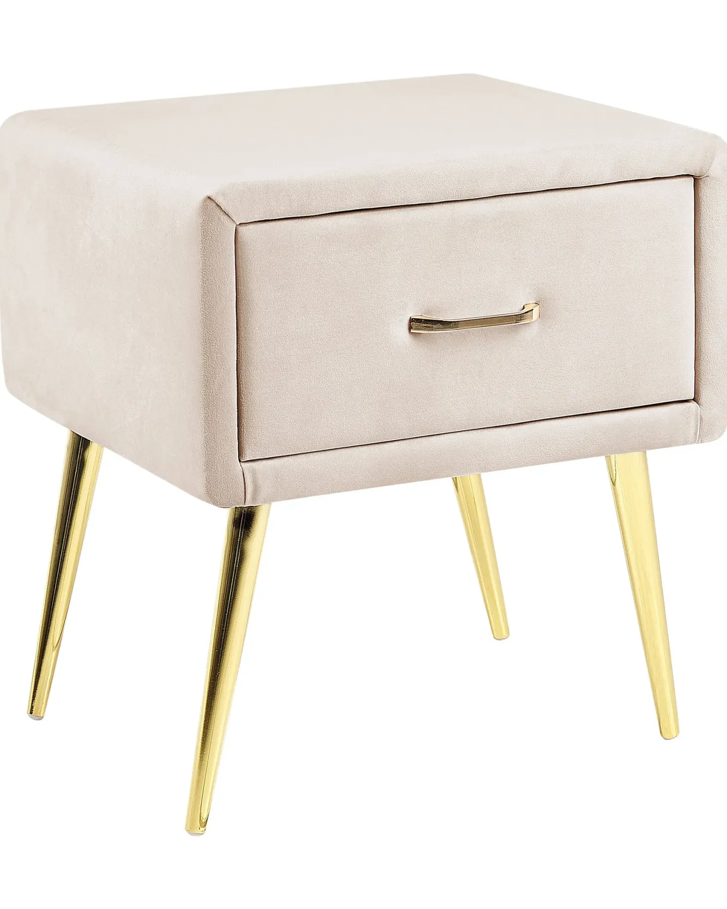 Natbord med 1 skuffe FLAYAT Velour Lys Beige
