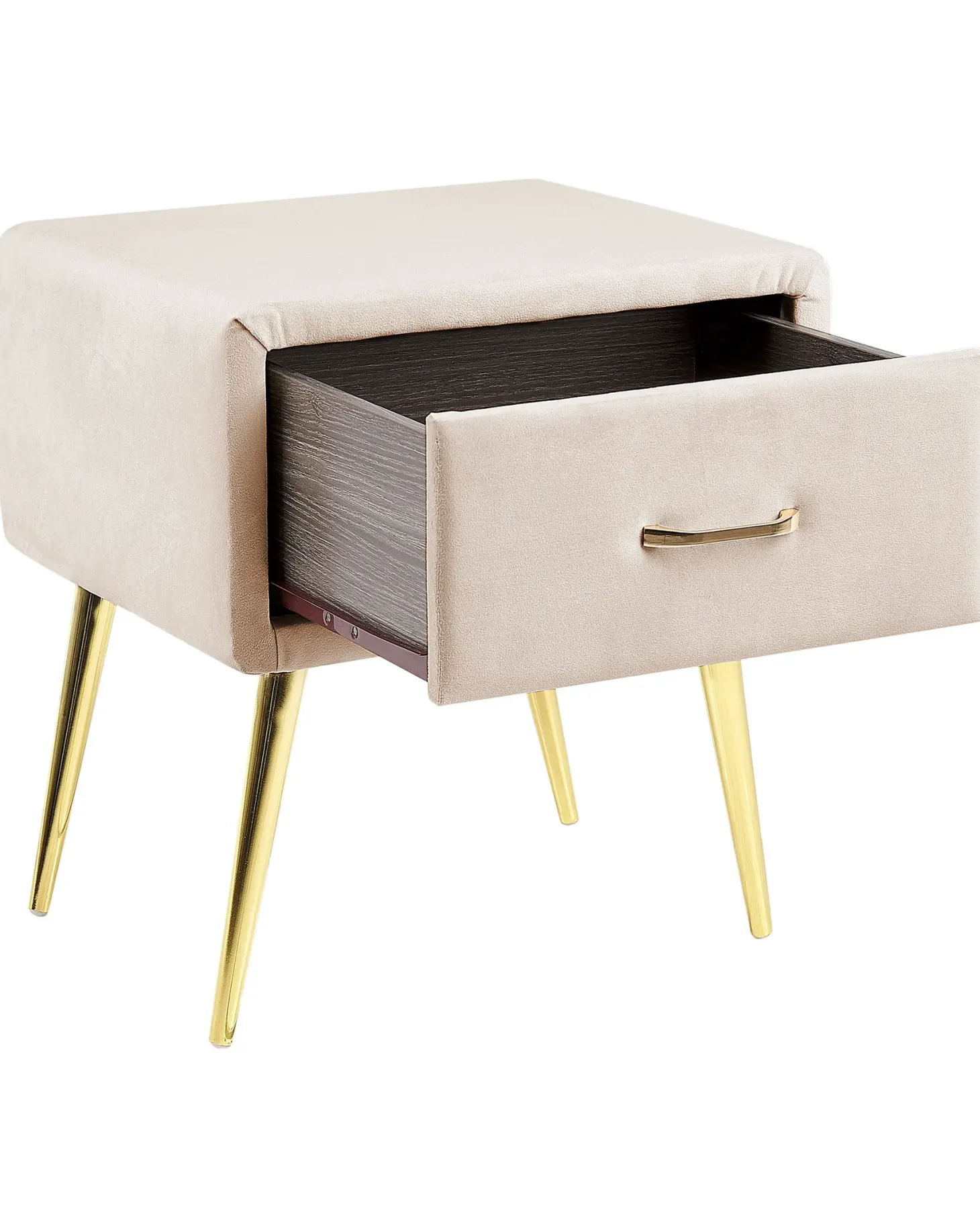 Natbord med 1 skuffe FLAYAT Velour Lys Beige