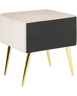 Natbord med 1 skuffe FLAYAT Velour Lys Beige