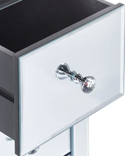 Natbord med 3 skuffe LORRIS Glas Spejlet sølv