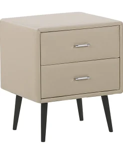Natbord med 2 skuffer ESSONNE Kunstlæder Beige