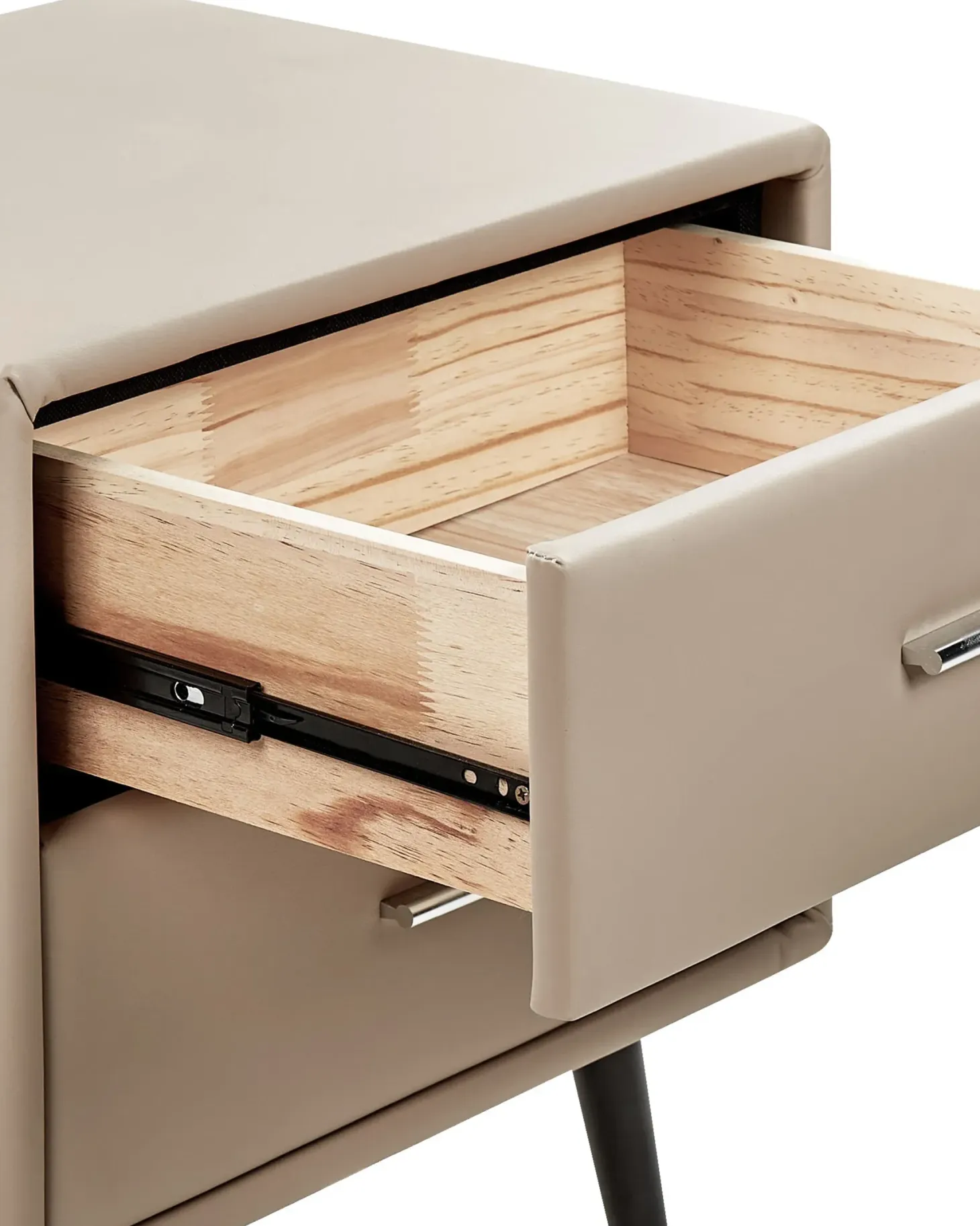 Natbord med 2 skuffer ESSONNE Kunstlæder Beige