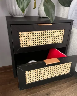 Natbord med 2 skuffer OPOCO Sort