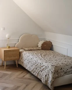 Natbord med 2 skuffer PEROTE Rattan Lysebrun