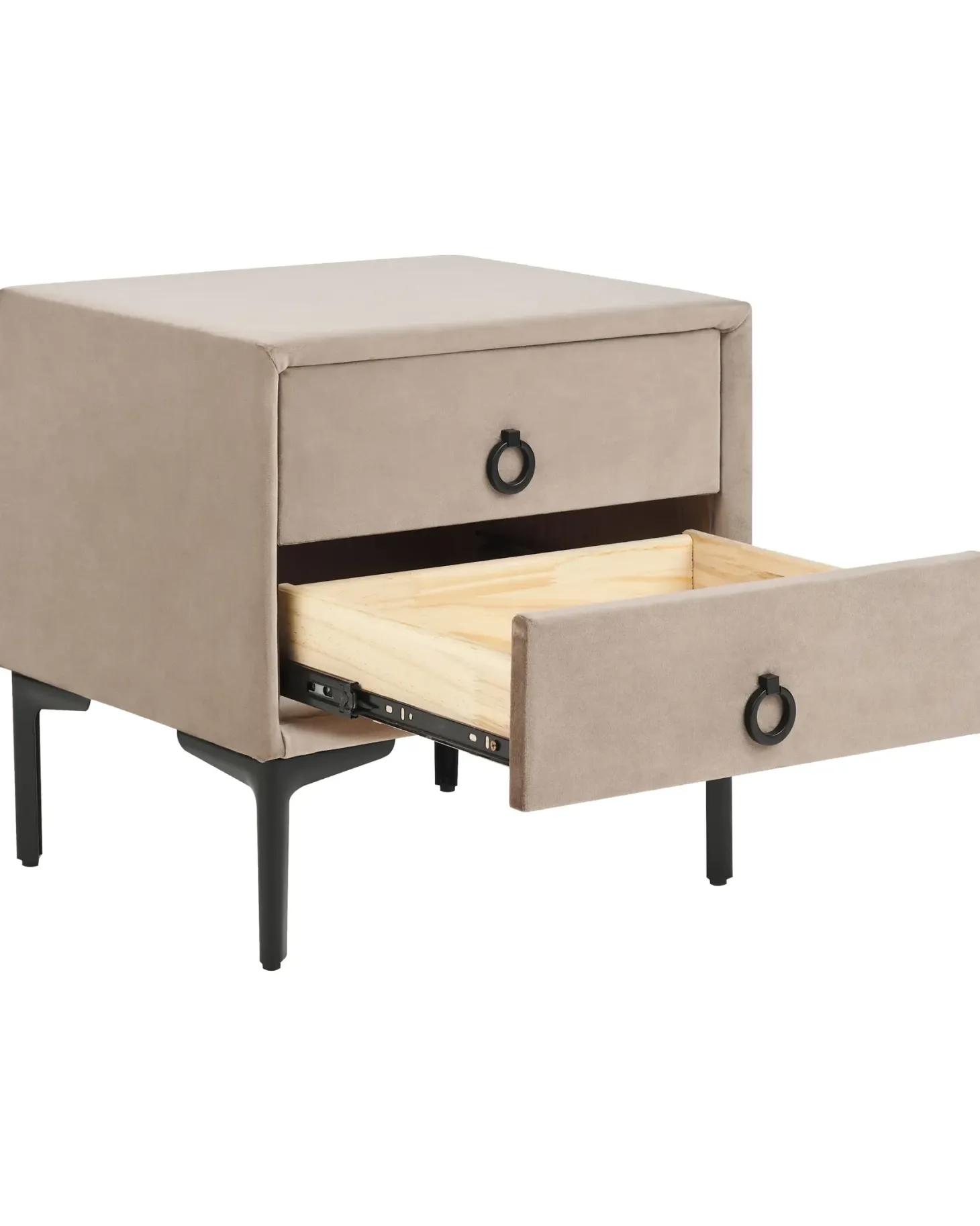 Natbord med 2 skuffer SEZANNE Velour Brungrå