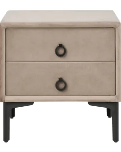 Natbord med 2 skuffer SEZANNE Velour Brungrå