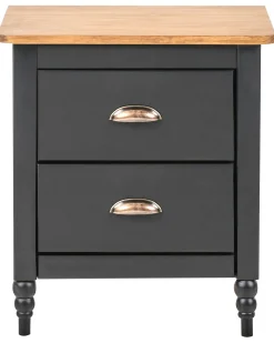 Natbord med 2 skuffer SHILLINGTON Fyretræ Brun/sort