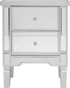 Natbord med 2 skuffer TIGY Glas Spejlet sølv