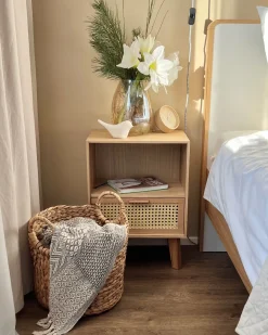 Natbord med 1 skuffe SENEY Paulownia træ Lysebrun