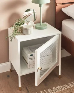 Natbord OSSETT Metal Hvid