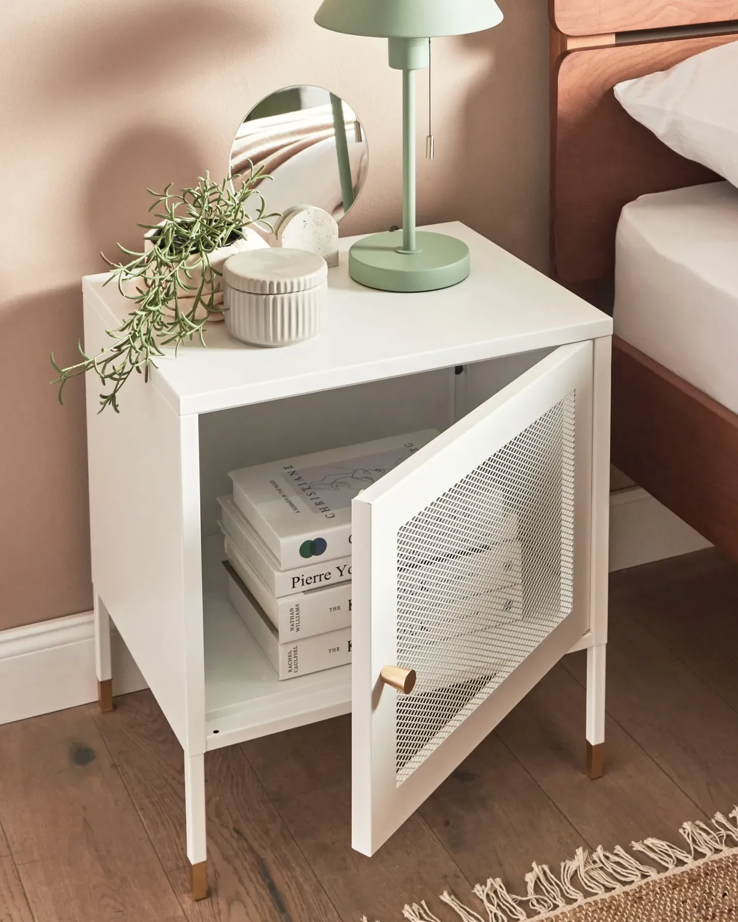 Natbord OSSETT Metal Hvid