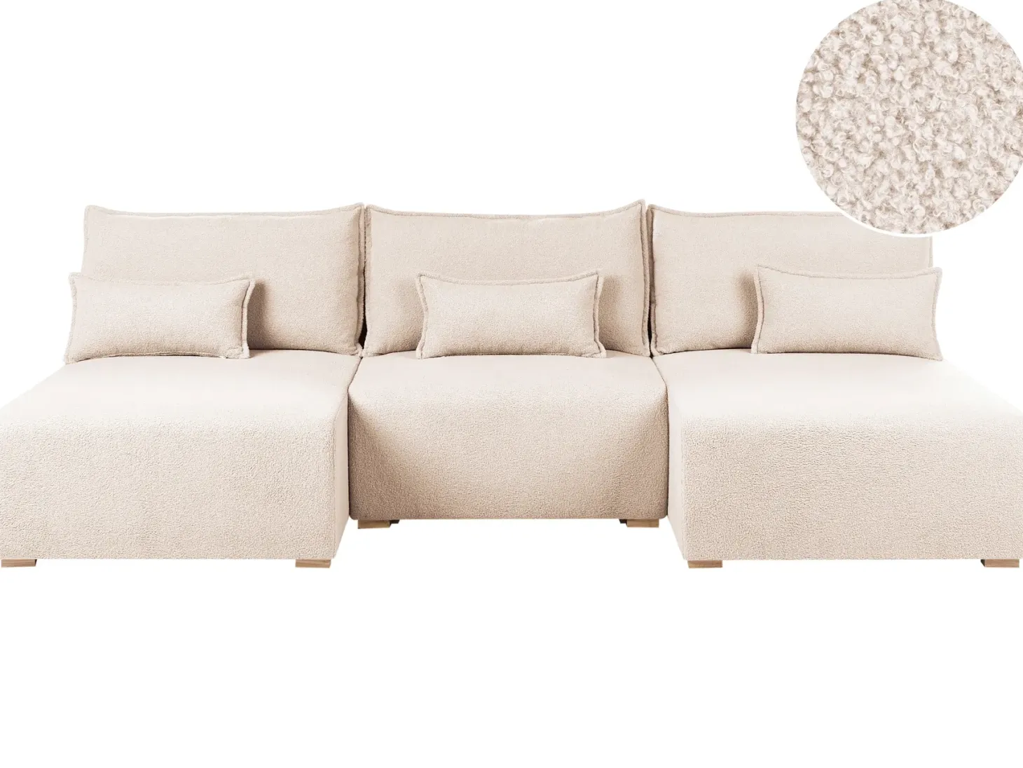 NERBO U-formet modulsofa Beige Boucle