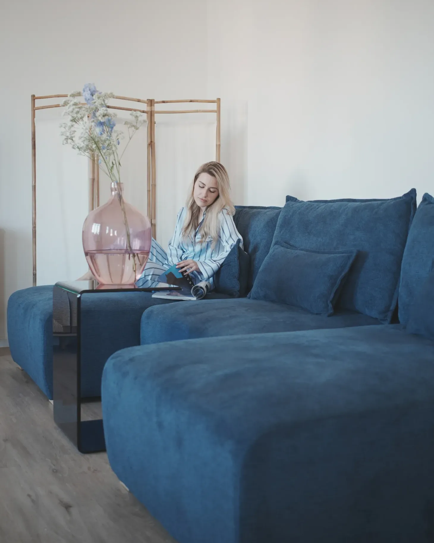 NERBO U-formet modulsofa Blå