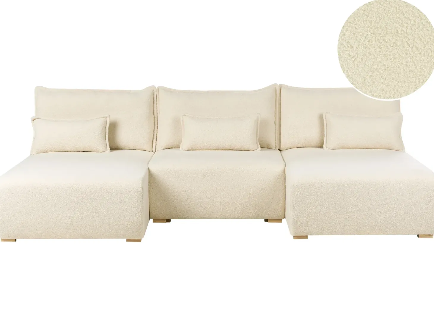 NERBO U-formet modulsofa Cremehvid Boucle