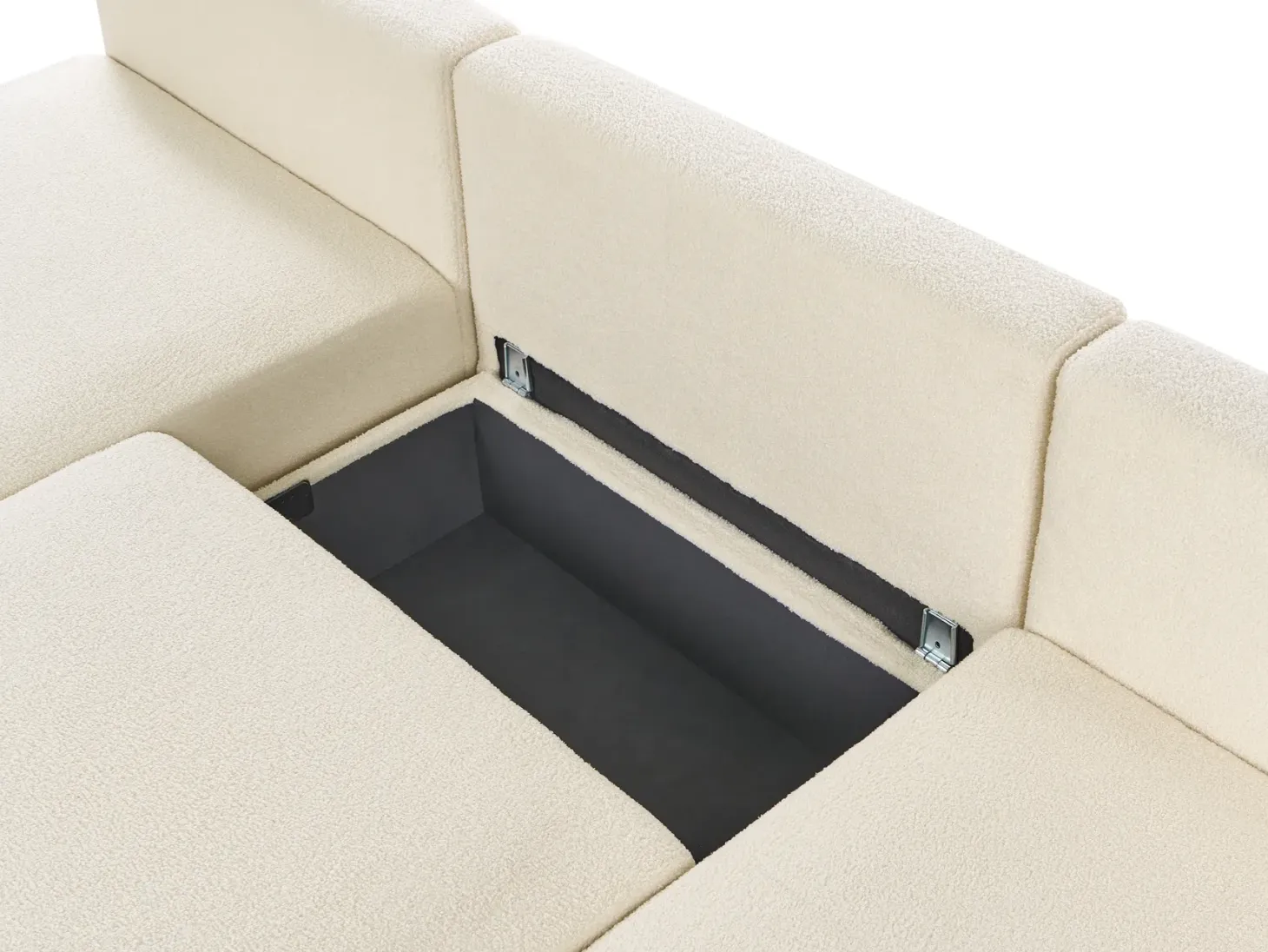 NERBO U-formet modulsofa Cremehvid Boucle