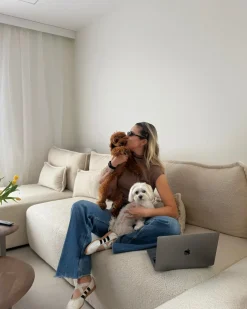 NERBO U-formet modulsofa Cremehvid Boucle