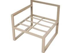 NOCI 2 personers Loungesæt med bord og fodskammel Beige Metal