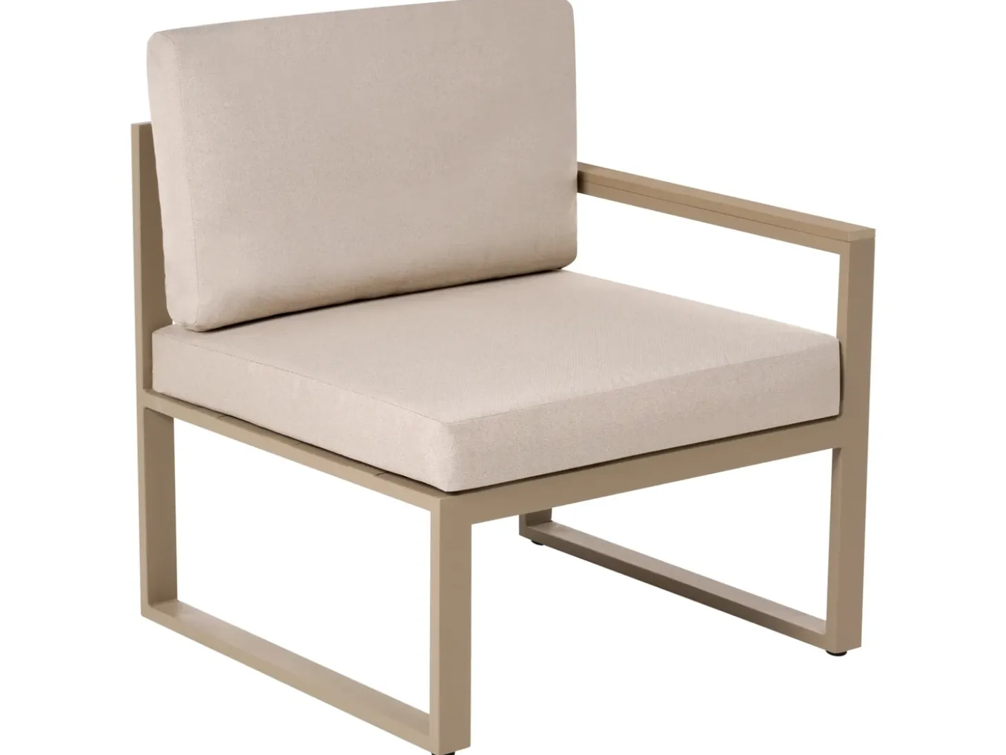 NOCI 2 personers Loungesæt med bord og fodskammel Beige Metal