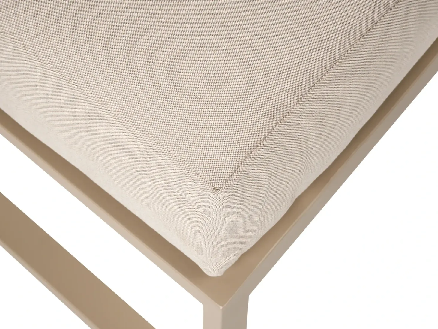 NOCI 2 personers Loungesæt med bord og fodskammel Beige Metal