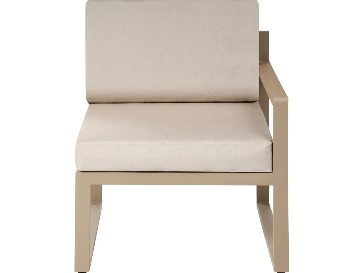 NOCI 2 personers Loungesæt med bord og fodskammel Beige Metal