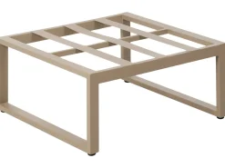 NOCI 2 personers Loungesæt med bord og fodskammel Beige Metal