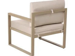 NOCI 2 personers Loungesæt med bord og fodskammel Beige Metal
