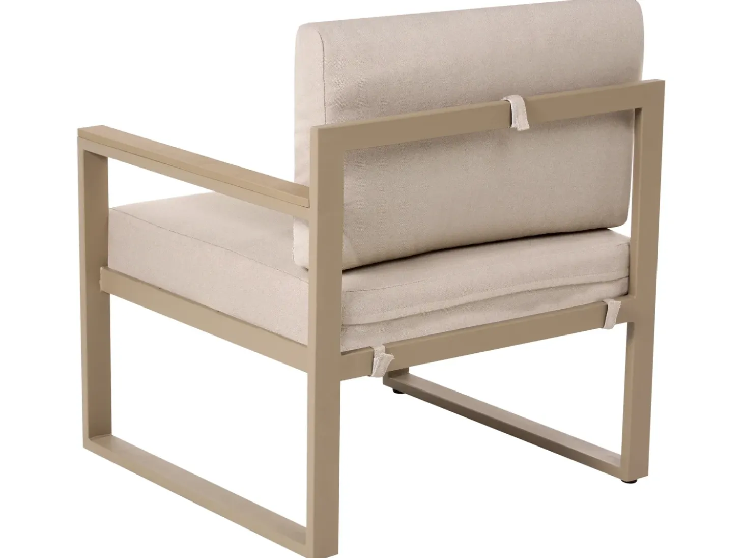 NOCI 2 personers Loungesæt med bord og fodskammel Beige Metal