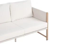 NOLA 5 personers Loungesæt med bord og fodskammel Lys Beige Metal