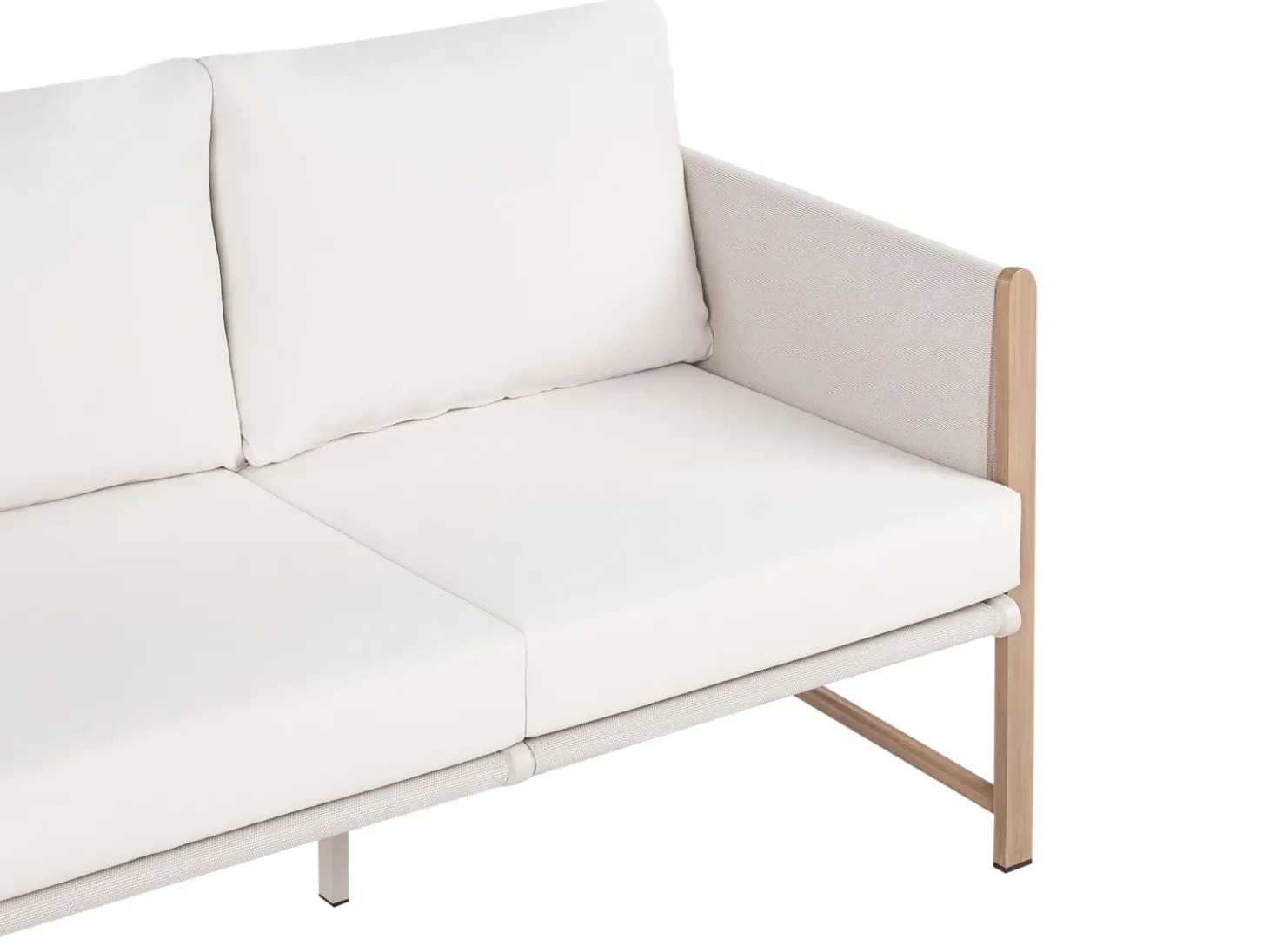 NOLA 5 personers Loungesæt med bord og fodskammel Lys Beige Metal