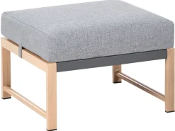 NOLA 5 personers Loungesæt med bord og fodskammel Grå Metal