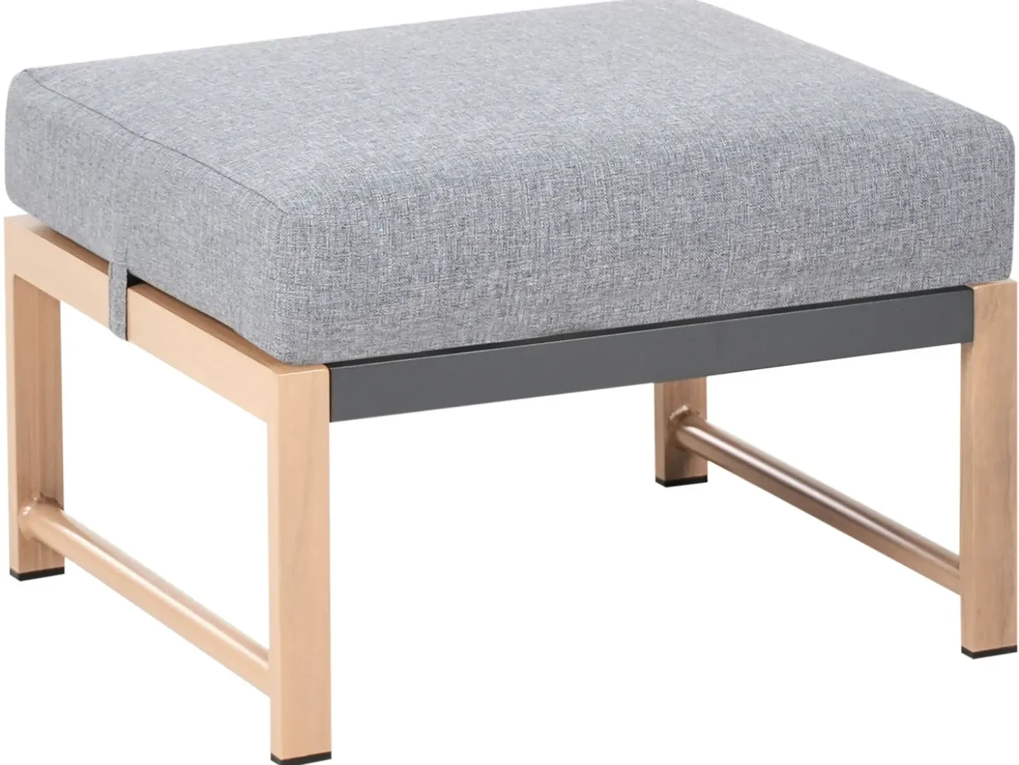 NOLA 5 personers Loungesæt med bord og fodskammel Grå Metal