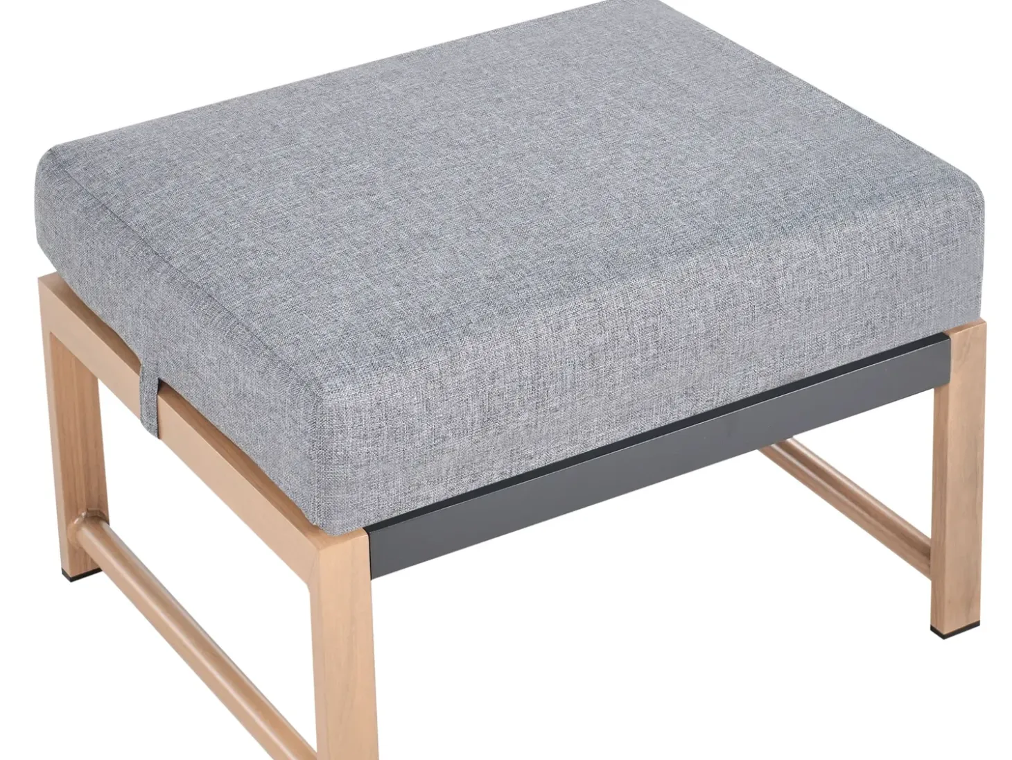 NOLA 5 personers Loungesæt med bord og fodskammel Grå Metal