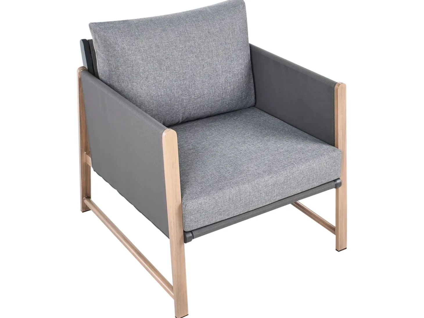 NOLA 5 personers Loungesæt med bord og fodskammel Grå Metal