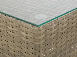 NOTO 2 personers Loungesæt med bord Lysebrun PE-rattan