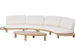 NUMANA 4 personers Havesofa med bord Cremehvid Akacietræ