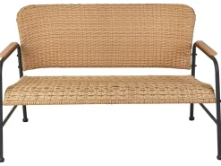 OFANTO 4 personers Loungesæt med bord Naturlig PE-rattan