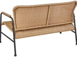 OFANTO 4 personers Loungesæt med bord Naturlig PE-rattan