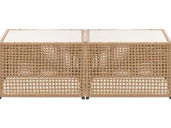 OMEGANA 6 personers Have-hjørnesofasæt Lys Beige PE-rattan