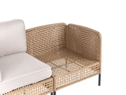 OMEGANA 6 personers Have-hjørnesofasæt Lys Beige PE-rattan