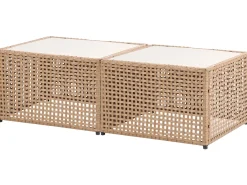OMEGANA 6 personers Have-hjørnesofasæt Lys Beige PE-rattan