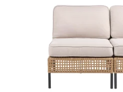 OMEGANA 6 personers Have-hjørnesofasæt Lys Beige PE-rattan