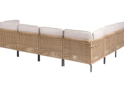 OMEGANA 6 personers Have-hjørnesofasæt Lys Beige PE-rattan