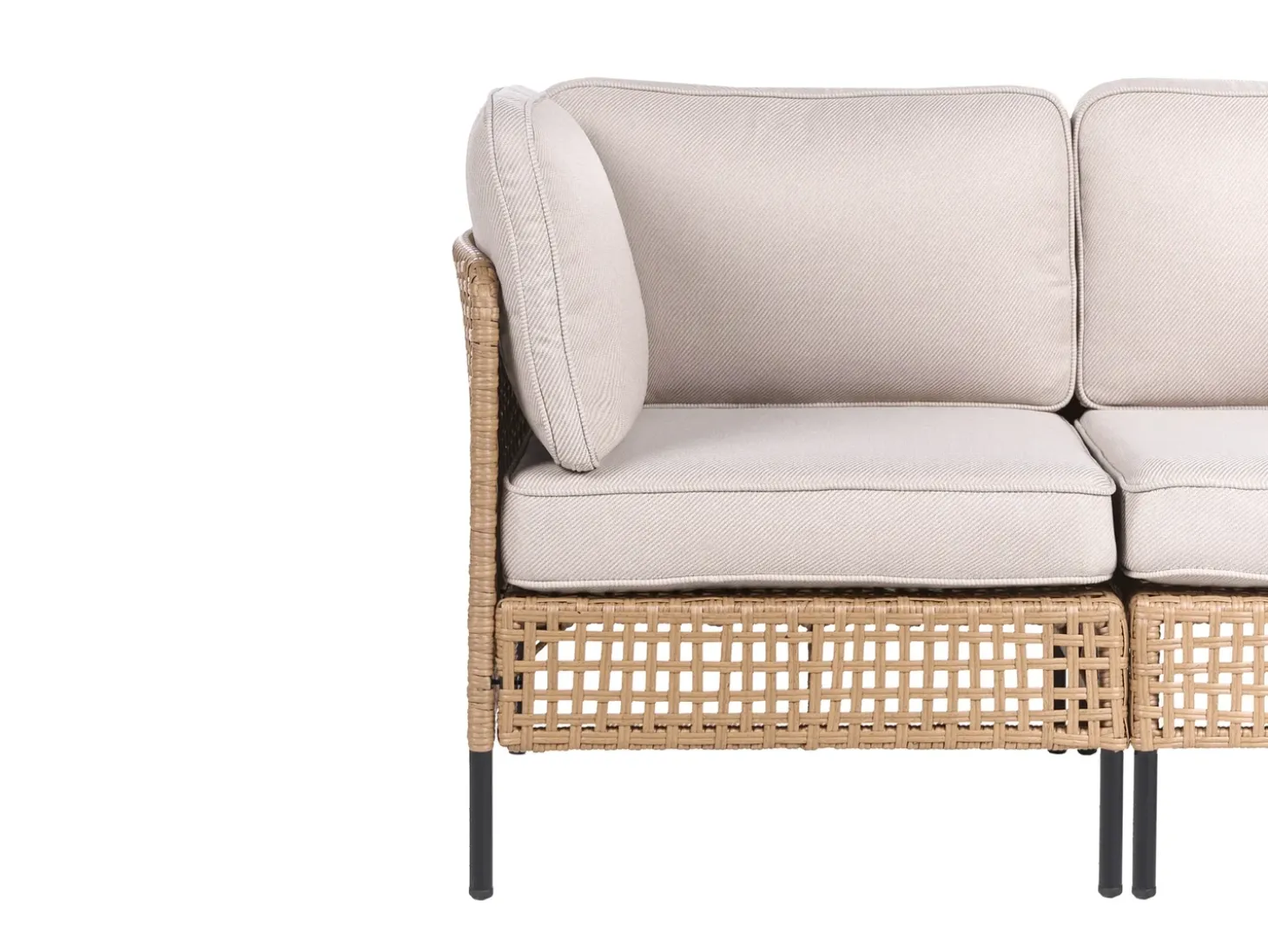 OMEGANA 2 personers Havesofa med bord Lys Beige PE-rattan