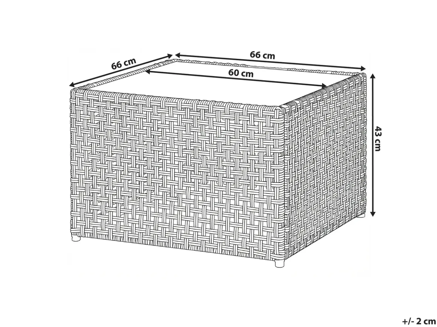 OMEGANA 2 personers Havesofa med bord Lys Beige PE-rattan