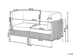 OMEGANA 2 personers Havesofa med bord Lys Beige PE-rattan