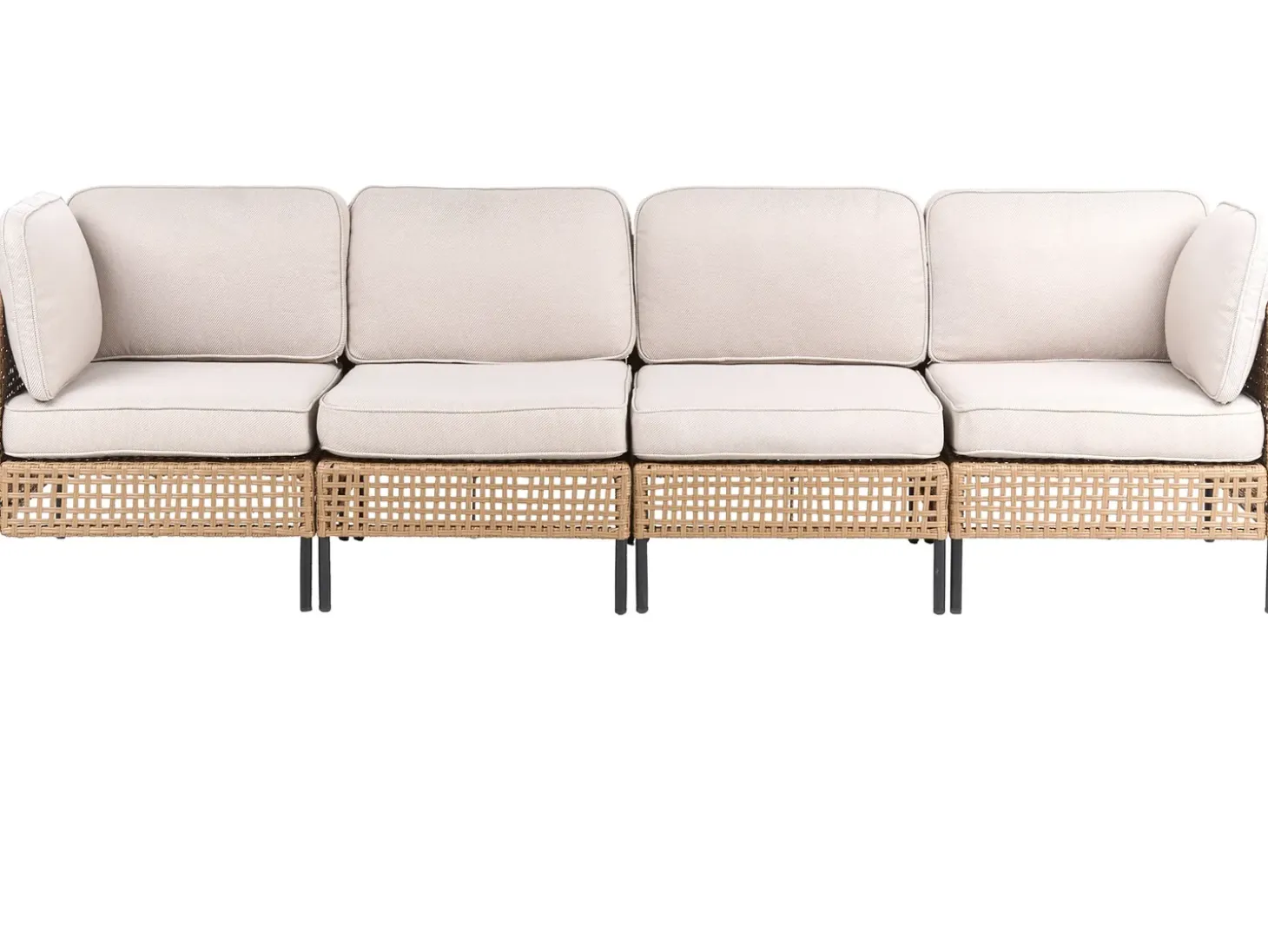 OMEGANA 4 personers Havesofa med bord Lys Beige PE-rattan